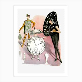 Clock Ladies Art Print