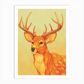 Deer Illustration 9 Art Print