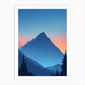 Misty Mountains Vertical Composition In Blue Tone 151 Art Print