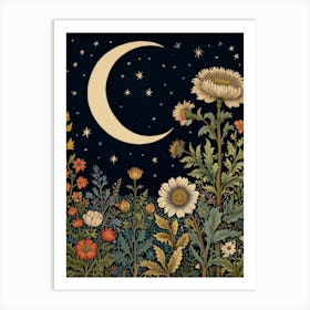 Moon In Forest Style William Morris 1 Art Print