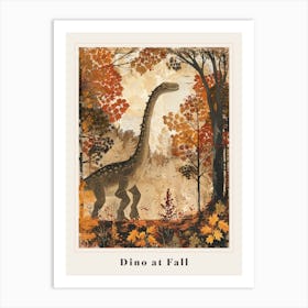 Dinosaur In An Autumnal Forest 4 Poster Art Print