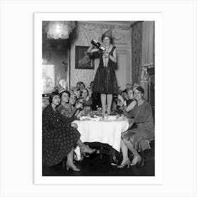 New Year's Eve Party, Black and White Vintage Photo Art Print