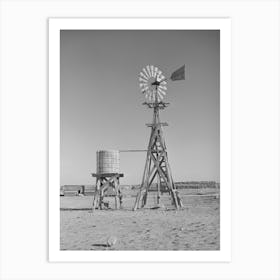 Windmill And Water Storage Tank On Farm On High Plains, Gaines County, New Mexico By Russell Lee Art Print
