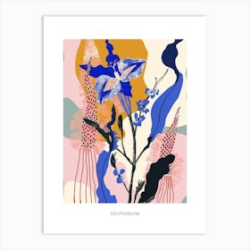 Colourful Flower Illustration Poster Delphinium 4 Art Print