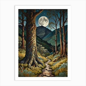 William Morris Moonlight Path 1 Art Print