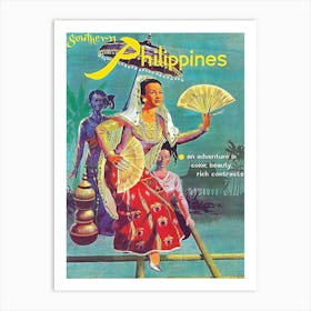 Philippines, Woman With Fans Art Print