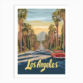 Aihrgdesign A Mid Century Modern Travel Poster For Los Angeles 2 Art Print