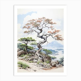 Okinawa Islands In Okinawa, Japanese Brush Painting, Ukiyo E, Minimal 3 Art Print