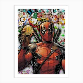 Pop Art Deadpool Bitcoin Art Print