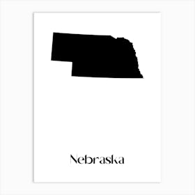 Nebraska State Silhouette Art Print