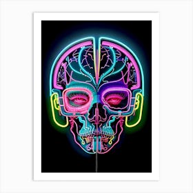 Neon Skull 20 Art Print