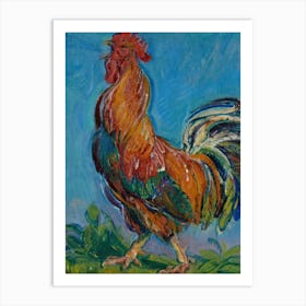 Vintage Painting Rooster Art Print