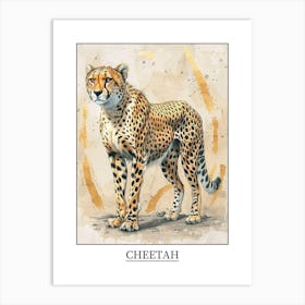 Cheetah Precisionist Illustration 3 Poster Art Print