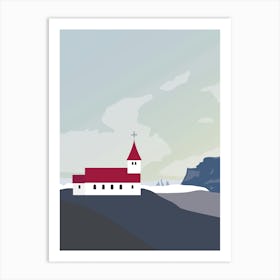 Vik, Iceland Church Art Print