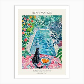 Henri Matisse Black Cats Oranges Pool Summer Painting Art Print