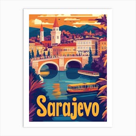 Aihrgdesign A 1970s Inspired Travel Poster For Sarajevo 1 Art Print