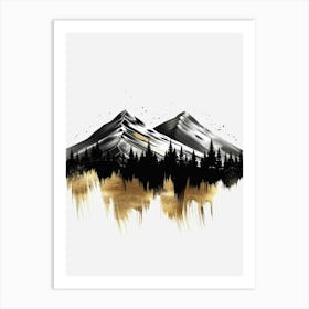 Gold Mountains Canvas Art Art Print