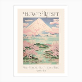Flower Market Mount Fuji In Fuji Hakone Izu National Park, Japanese Landscape 3 Poster Art Print