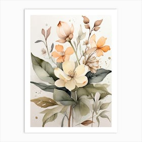 Watercolor Flowers 9 Art Print