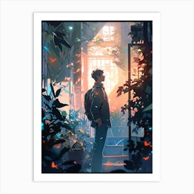 Boy In A Garden Art Print