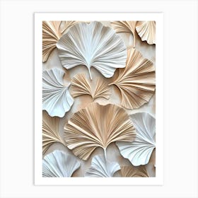 Modern Ginkgo Leaves Art Print