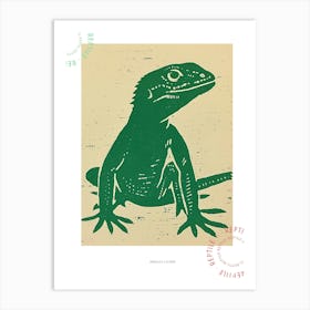 Forest Green Anoles Lizard Bold Block Colour 4 Poster Art Print