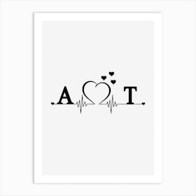 Personalized Couple Name Initial A And T Art Print