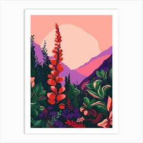 Boho Wildflower Painting Foxglove 3 Art Print