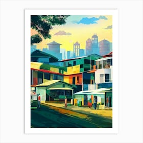 Port Of Dhaka Bangladesh Vintage Poster harbour Art Print