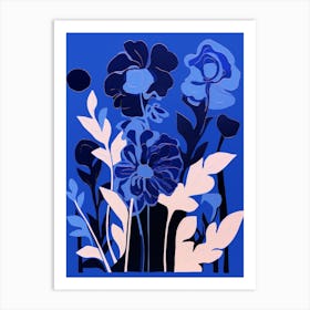 Blue Flower Illustration Hyacinth 1 Art Print