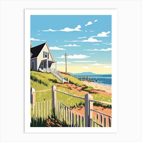 Cape Cod Massachusetts, Usa, Flat Illustration 1 Art Print