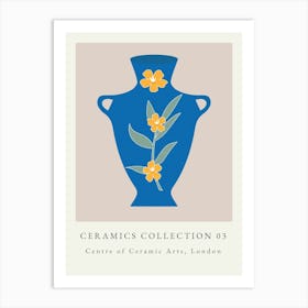 Minimalist Ceramic Vase Blue Art Print