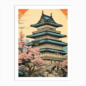 Nagoya Castle, Japan Vintage Travel Art 2 Art Print