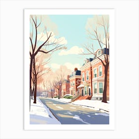 Vintage Winter Travel Illustration St Louis Missouri 2 Art Print