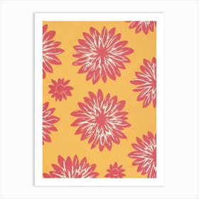 Gazania Floral Print Retro Pattern 2 Flower Art Print