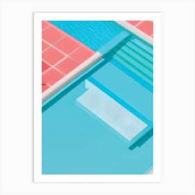 Isometric Pink Swimming Pool Art Print