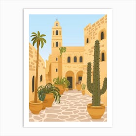 Cactus In Pots Art Print