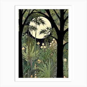 William Morris Moonlight In The Jungle 1 Art Print