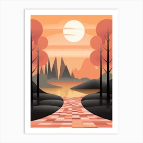 Landscape Geometric Abstract Illustration 8 Art Print