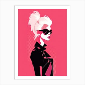 Rebel Spirit in Pink Punk Art Print