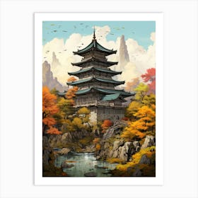 Historical Castles And Temples Japanese Style 4 Art Print