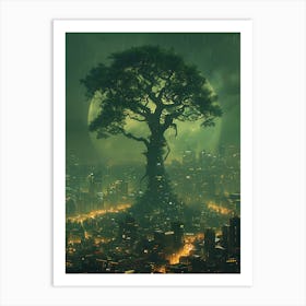 Whimsical Tree In The City 4 Art Print