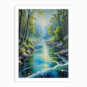 River In The Forest Art Print