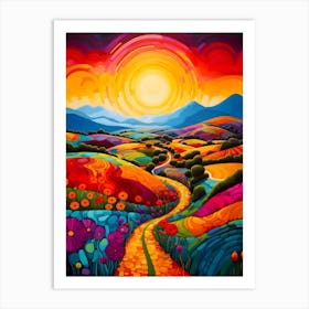 High Energy Bright Road Painting Art Print