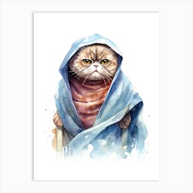 Scottish Fold Cat As A Jedi 2 Art Print