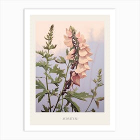 Floral Illustration Aconitum 3 Poster Art Print