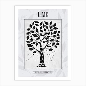 Lime Tree Simple Geometric Nature Stencil 21 Poster Art Print