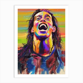 Ronaldinho abstract colorful pop art Art Print