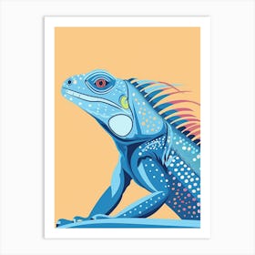 Blue Iguana Modern Illustration 11 Art Print