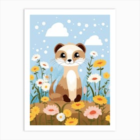 Baby Animal Illustration  Ferret 1 Art Print
